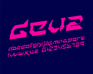 Futuristic Abstract Designer font set in vector format