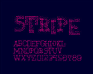 Grunge Stripe Designer Font Set in Horror style
