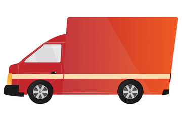 Delivery truck on white transparent background, Vector illustration 

