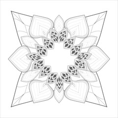 Decorative Doodle flowers in black and white for coloringbook, cover, background, invitation card. Hand drawn sketch for adult anti stress coloring page isolated in white background.-vector