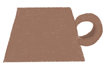 Cup of coffee in pencil colors brush