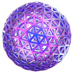 3D Render Abstract Hologram Geometric shape