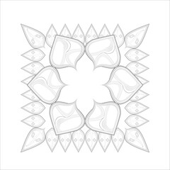 Mandala for Adult Coloring Page. hand drawn decorative flowers for coloring page.-Vector