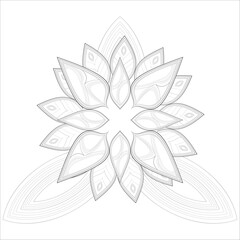 Mandala for Adult Coloring Page. hand drawn decorative flowers for coloring page.-Vector