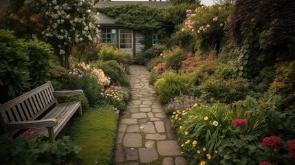 Serene Pathways: A Peaceful Journey through a Colorful Garden 1. Generative AI