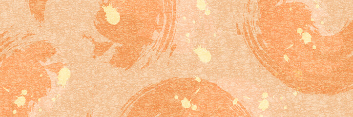 秋　オレンジ　和柄　背景 - obrazy, fototapety, plakaty
