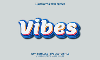 Editable Vibes 3D Vector Text Effect