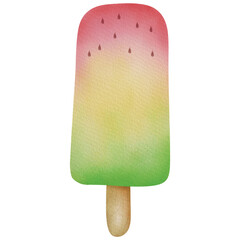 Watermelon popsicles ice cream illustration 