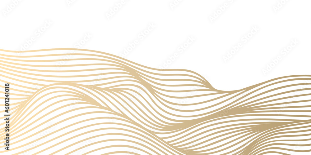 Aufkleber vector abstract line art wavy flowing dynamic gold isolated on transparent background in concept lux