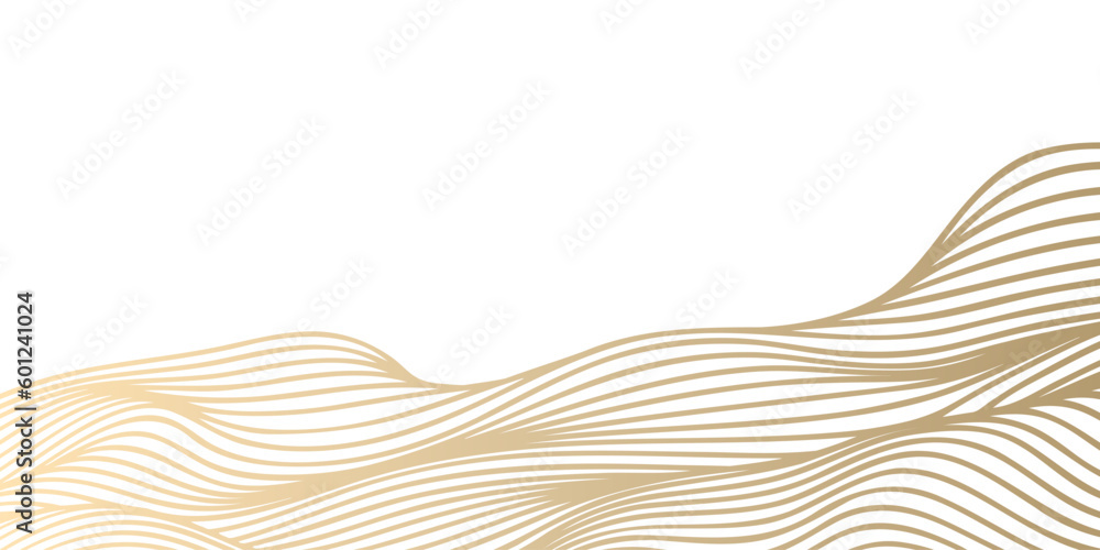 Aufkleber vector abstract line art wavy flowing dynamic gold isolated on transparent background in concept lux