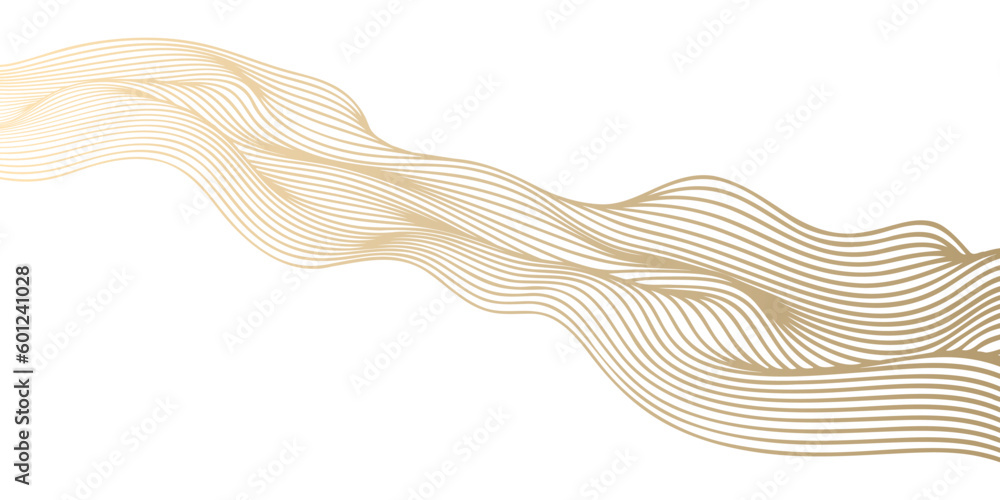 Aufkleber vector abstract line art wavy flowing dynamic gold isolated on transparent background in concept lux