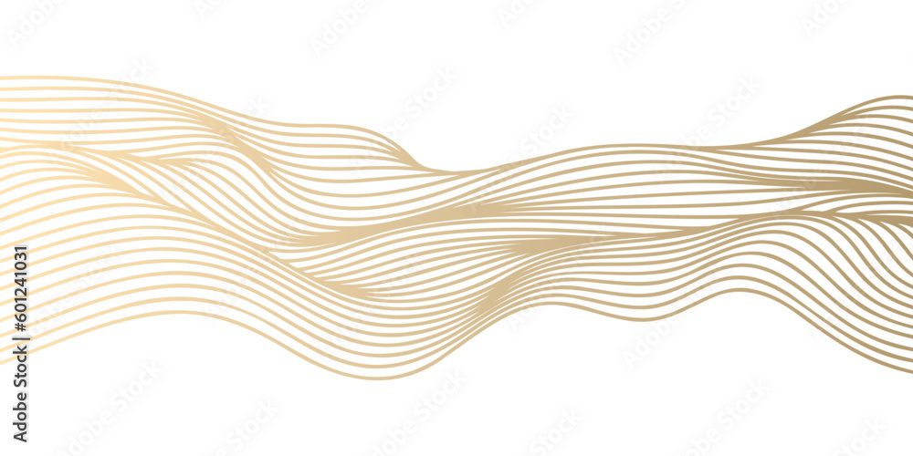 Aufkleber vector abstract line art wavy flowing dynamic gold isolated on transparent background in concept lux