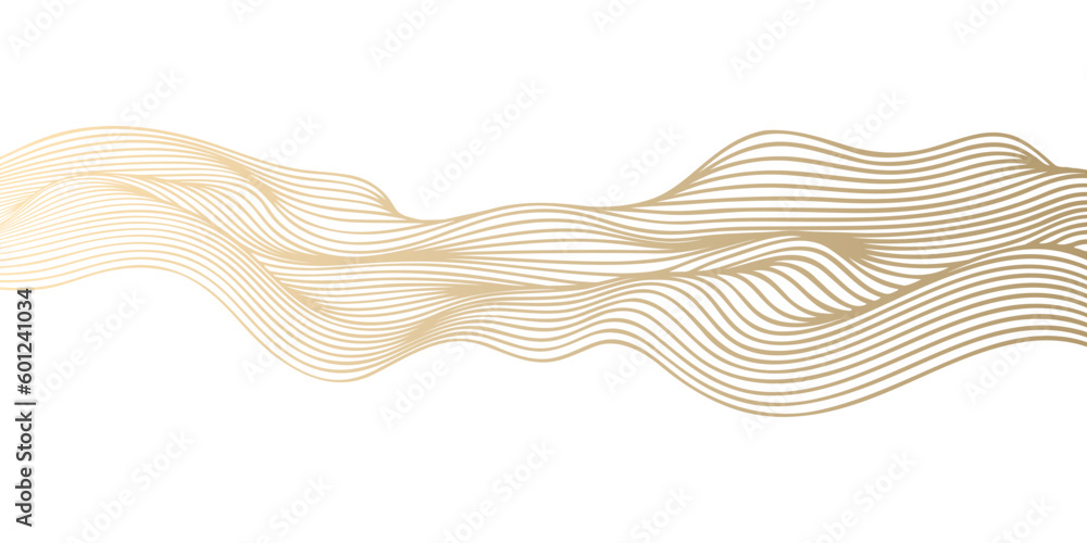 Aufkleber vector abstract line art wavy flowing dynamic gold isolated on transparent background in concept lux