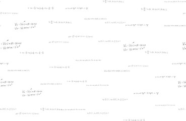 mathematical, physical, algebraic formulas and expressions. The scientific, vector background is hand-drawn on a white board.