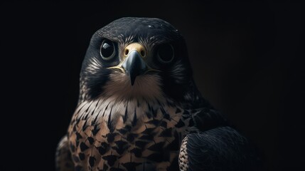 portrait of a falcon looking at the camera; Generative Ai