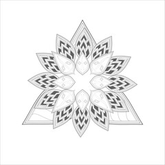 Coloring Page for Adult for Fun and Refreshing. Hand Drawn Sketch for Adult Anti Stress Coloring Page. Decorative Doodle flowers in Black Isolated on White Background.-vector