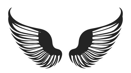 Angel wings, bird wings collection cartoon hand drawn vector illustration. Logo, icon