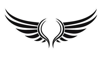 Angel wings, bird wings collection cartoon hand drawn vector illustration. Logo, icon