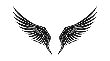 Obraz premium Angel wings, bird wings collection cartoon hand drawn vector illustration. Logo, icon