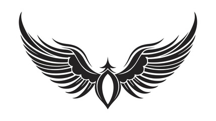 Obraz premium Angel wings, bird wings collection cartoon hand drawn vector illustration. Logo, icon