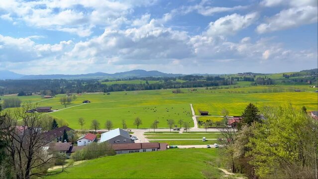 Beautiful Allgau landscape with chairlift - travel photography