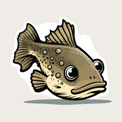 vector cute cod cartoon style