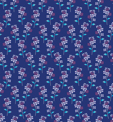 Japanese Pretty Bouquet Vector Seamless Pattern