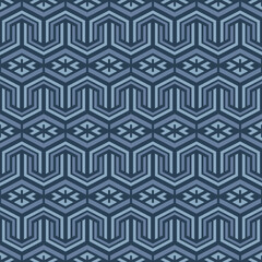 Japanese Zigzag Diamond Mesh Vector Seamless Pattern