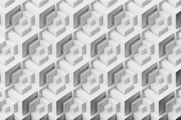 Fototapeta na wymiar 3d illustration white pattern in geometric ornamental style . Abstract geometric background, texture . Pattern Floor Mosaic