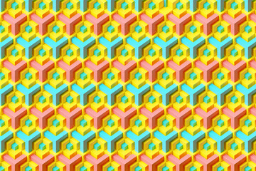 3D multicolor geometric shapes . Abstract  design elements. Dynamic  abctract  pattern, 3D illustration