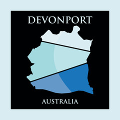 Devonport City Map Geometric Simple Logo