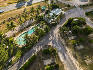 Fototapeta na wymiar holiday resort pool in the tropics