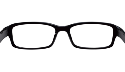 Black eyeglasses frames from personal perspective isolated cutout on transparent