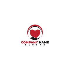 Giving Love Logo, Giving Heart, Heart and Hand logo, Health Care logo, People Care Logo Design