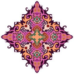 Carpet composition, colorful, white background