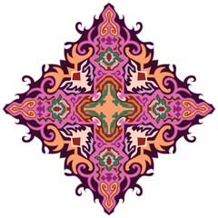 Carpet composition, colorful, white background