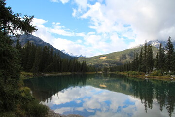 Fototapeta na wymiar reflections on the river, Banff National Park, Alberta