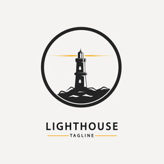 vector illustration of a lighthouse for a symbol or logo icon.