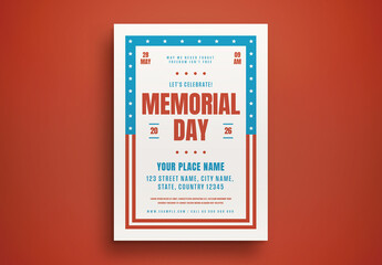 Retro Memorial Day Flyer Layout - Powered by Adobe