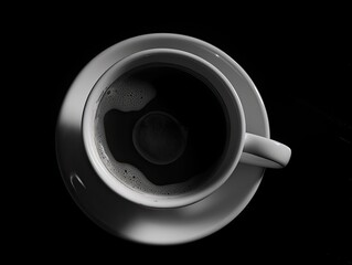Cup of Coffee Top Down View Ai Generative Beverage