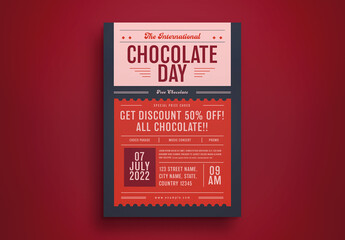 Red Flat Design International Chocolate Day Flyer Layout