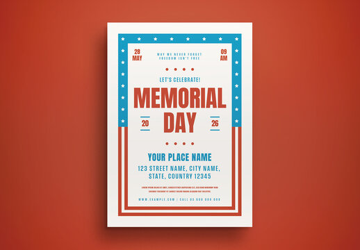 Retro Memorial Day Flyer Layout