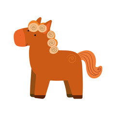 brown horse modern flat illustration