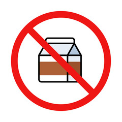 No Milk Sign on White Background