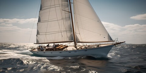 a sailboat in the middle of the ocean