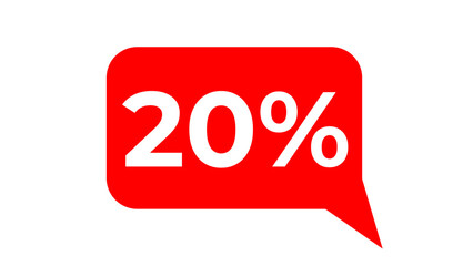20% Text ballon in Red