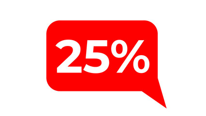 25% Text ballon in Red