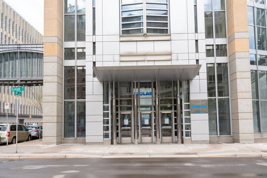 Ecolab headquarters in Saint Paul, Minnesota, USA, May 5, 2023. Ecolab is an American corporation that provides water, hygiene, and infection prevention solutions and services.