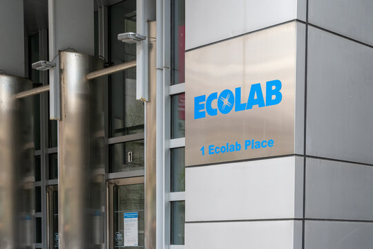 Ecolab headquarters in Saint Paul, Minnesota, USA, May 5, 2023. Ecolab is an American corporation that provides water, hygiene, and infection prevention solutions and services.