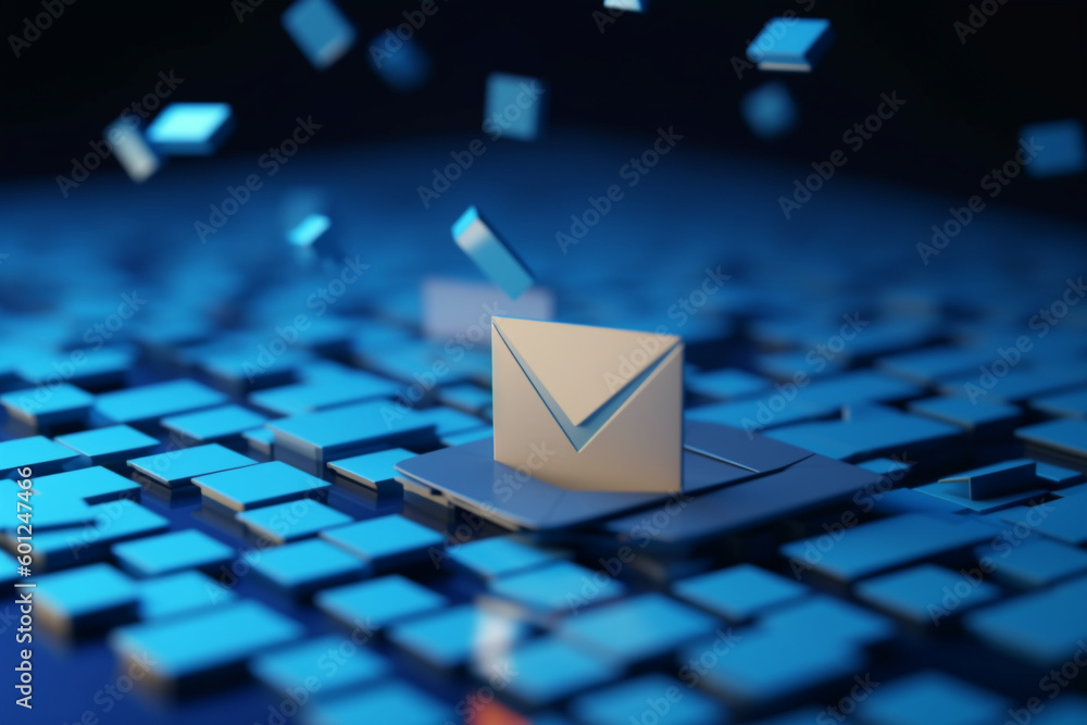 Poster new email notification concept for business e - mail communication and digital marketing. inbox rece